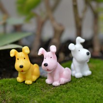 큰귀 강아지 애완견 동물 피규어 테라리움 화분 인테리어 만들기 재료 소품 미니어처, 흰색 강아지