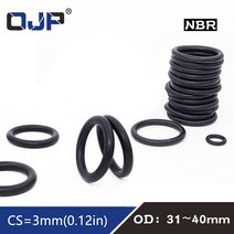 고무오링 패킹 실리콘 오링 고무링 20 개/몫 고무 링 블랙 NBR 씰링 O OD31/32/33/34/35/36/37/38/39/40*3m, 02 32x26x3mm_02 40pieces