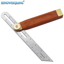 각도 눈금자 삼각형 눈금자 슬라이딩 T 모양 베벨 나무 손잡이 레벨 측정 도구 나무 마커 게이지 각도기