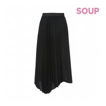 [숲(SOUP)] 언발란스 컷 아웃 플리티드 롱 스커트(SV5SR01)