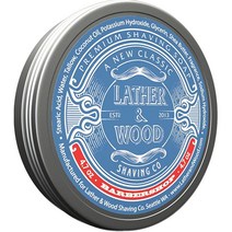 Lather Wood 면도 비누 샌달우드 Simply the Best 럭셔리 크림 Tallow 세계 의 습식 루틴을 위한 환상적인 향이 나는 고밀도 거품. 130.4g4.6온스 샌, Barbershop