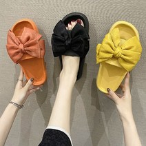 왕 리본 장식 여름 편한 샌들 슬리퍼 통굽 여자 여성