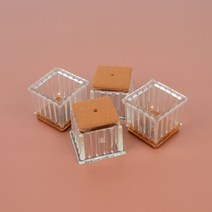 의자다리캡 투명 사각의자커버 바닥흠집 긁힘 소음 소리방지 탁자 쇼파 의자발싸개 받침, 적정 28mm