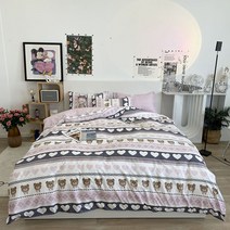 어스 원더 랜드 알로에 면 동물 시리즈 침대 시트 세트 --침대 시트+이불 커버+베개 커버