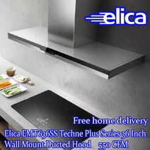 엘리카 EMT636SS 테크네 플러스 시리즈 36 인치 월 마운트 Ducted 후드 550 CFM 264728056621