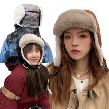 [써보니조트라] 베이직 귀달이 모자 방한모자 겨울털 군밤모자 항공모자 캠핑모자