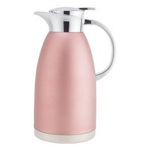 304 스테인레스 스틸 보온 냄비 가정용 보온병 주전자 레스토랑 보온 주전자 대용량 커피 포트, 분홍색, 2.3리터