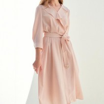 리안뉴욕 러플카라 플레어 원피스