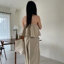 허니시스터 / 22MA27-6432) 린넨 나시 와이드 투피스 세트