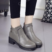 부츠 앵글 여성 겨울 통굽 스웨이드 기모 디커