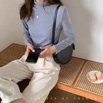 리앤베르 국내제작 소프트 스판 레이어드 목폴라 긴팔 티셔츠