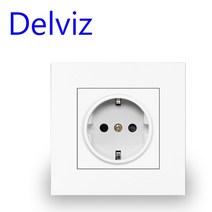 Delviz 벽 USB 전원 소켓 많은 스타일 패널 침실 AC 110V-250V 16A 내장 더블 usb EU 표준 콘센트, [03] White ( No USB), 03 White ( No USB)