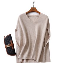 여성 브이넥 가오리 니트 탑