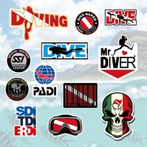 스킨스쿠버 로고 스티커 데칼 스쿠버다이빙 다이버스티커, S02