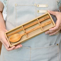 수저세트 나무 숟가락 이니셜 레이저각인 나혼산 전현무 선물, 1 숟가락 세트