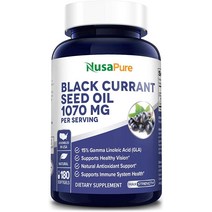 Black Currant Oil 1070mg GLA 15％ 180 Caps (Non-GMO Gluten Free) Hexane Free - Natural Anti Aging Antioxidant with High GLA Formula - Supports Hair Ski