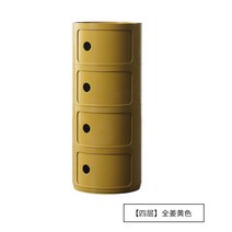 MORE[해외] kartell Componibili 카르텔 콤포니빌리 원형 원통 코너 서랍장 캐비닛 침실 거실 수납, 생강-삼단-손잡이 없음 + .