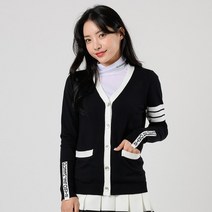 지니골프 여성 골프웨어 골프가디건 5버튼 니트 봄 여름