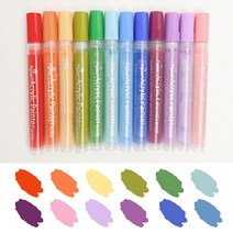 아크릴펜 아크릴마카 마커 유리에쓰는 거울에쓰는 그림툴즈 flysea acrylic marker pen, 파스텔 12색, 0.7mm