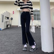 세미 청바지 여성 작은 키 빅사이즈 봄가을 계절 슬림핏 빅진 9부바지 2547319021