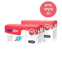 [100매]쓰리큐 슈퍼클린 KF94 덴탈형 중형(165mm) 화이트 여성용 초등고학년 중학생 합포장 100매