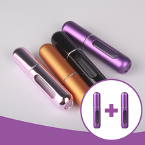 향수공병 1+1 향수병 휴대용 스프레이 리필 케이스 용기, 블랙, 핑크