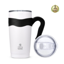 라이브잇 캐리보틀 스탠다드 스테인레스 보온보냉 텀블러 + 전용 손잡이, 화이트(텀블러) + 블랙(손잡이), 600ml, 13세트