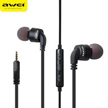 Awei ES-70TY 유선 이어폰 for iphone 삼성 호환 xiaomi 이어 버드 스테레오 헤드셋 마이크 포함 귀 슈퍼베이스, [02] ES-30TY Black