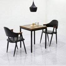 클래식S 올리브 2인 식탁 테이블 세트, 클래식S 600사각+올리브블랙_1개+올리브그린_1개