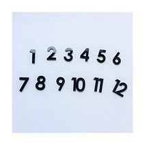 NUO RUI 12Pcs 벽시계용 아랍어 미러링 아크릴 숫자 (미러 실버), Black