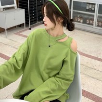 여성 오프 숄더티 어깨 트임 오픈 데일리 트렌디 티셔츠