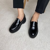 남자 6cm 통굽 키높이 페니로퍼 수제 면접 정장 구두
