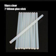 1108_쿠팡_글루건 (접착총)7x100mm 핫멜트 접착제 스틱 레드 7mm 전기 총 공예 홈 DIY 수공구 수리 씰링, 01 10Pcs Clear