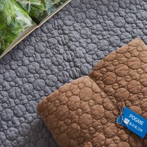 포근포그미 피그먼트 양면퀼팅 눈사람누비 이불패드 퀸 150x205cm, 퍼플그레이