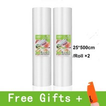 분쇄기 음식물 쓰레기 처리기 싱크대 용기 음식 보관기 반찬통 냉동실 정리 냉동밥 식품 보관 팩 수비드 5 롤 진공 포장기 포장백, 25-500CM-2PC