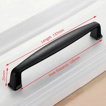 하드웨어 철물 알루미늄 합금 블랙 캐비닛 손잡이 미국 스타일 단단한 주방 찬장용 서랍 손잡이 가구 손잡이 하드웨어, 핸들-8885c-128