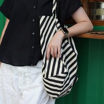 호보백 천 가방 줄무늬 블랙 버킷