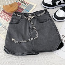 데님스커트 언발 안감바지 힙랩 여성 스타일리쉬 디자인감각 베이더 하이웨이스트 날씬해 보이는 4997880206