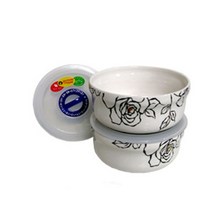 반찬용기 유리밀폐용기 철기아트 도자기 반찬통 체크락 (중) 2세트 (제스트)_741EA, 본상품선택
