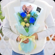 (수담스토어) 페레로로쉐 꽃다발 블루 사탕 선물 부케 초콜렛 초코렛 초콜릿 화이트 발렌타인데이