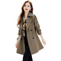 [YoniStar] 트렌치 코트 레이디스 스프링 코트 봄 아우터 봄 코트 레이디스 체스터 코트 코트 미들 길이 옷