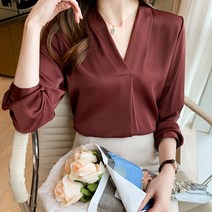 NEW 봄 브이넥블라우스 링클프리셔츠 소프트 슬림 패션 링클프리 추천