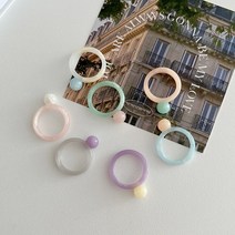 유리 구슬 호마이카 반지 12color