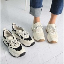 Real Leather 23FW 가을 소가죽 어글리 키높이 / 블랙 아이보리 겨울 봄 여름 사계절 데일리 기본 헬스장 러닝 동호회 소모임 / 스니커즈 / 7cm