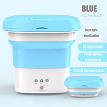 통돌이세탁기 휴대용 접이식 세탁기 건조기 양동이 세척 양말 속옷 미니 새로운, 02 blue_01 미국