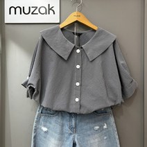 [무자크] 띠어리 체크 블라우스 M6WBL03
