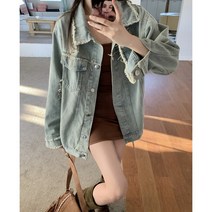 한블리 pick 롱 데님 자켓 예쁜 청자켓