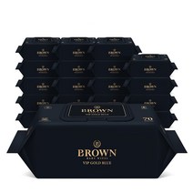브라운 VIP 골드 블루 엠보싱 저자극 아기물티슈 캡형, 70매, 20팩