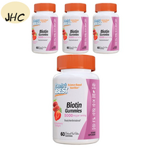 JHC[구매대행] 닥터스베스트 비오틴 5000mcg 스트로베리 딜라이트 구미 60개 4통, 60정, 4개