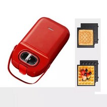 와플메이커 와플기계 와플팬 샌드위치메이커 리큅와플메이커 다기능 도넛 케이크 철, 빨간색 2 접시, 220V